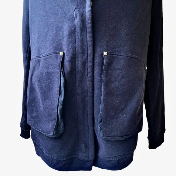 Wilfred Black Cocoon Cardigan Sweater Jacket Zip Comfy Cotton - Picture 8 of 12